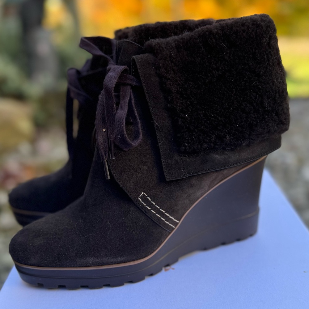 See by Chloe 90mm Rachel Suede & Fur Ankle Boots Brown